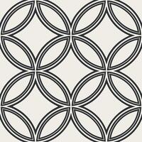 Seamless pattern of overlapping circles with a double outline, creating a geometric design on a light background vector