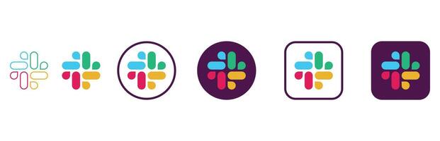 slack logo icon collection for messaging and collaboration platforms vector