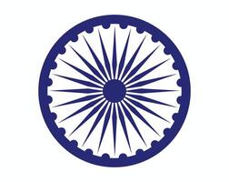 A simple blue ashoka chakra on a plain white background vector
