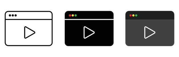 media player play button icons for web and mobile applications vector