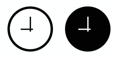 clock icons one white and one black version vector