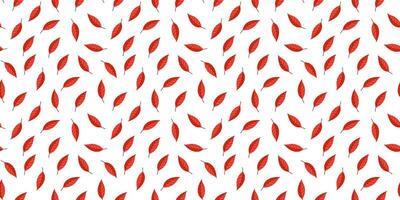 A Beautiful Seamless Red Leaf Pattern Set on a Crisp White Background for Aesthetic Appeal vector