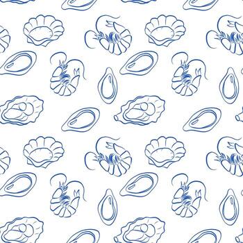 An Elegant Nautical Shell Pattern Design that is Perfect for Various Textiles and Fabrics vector