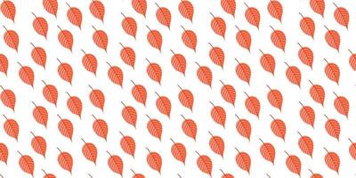 Seamless Autumn Pattern with Orange Leaves on White Background vector