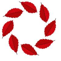 Minimal Wreath of Bold Red Autumn Leaves vector