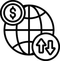 The global financial transaction or movement concept icon indicates international transfer features, currency rates vector