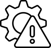 Warning or problem icon related to a system, process, or machine relate to the function or operation vector