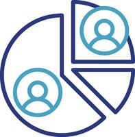 Data management analysis icon demographic market studies, audience segmentation, or resource allocation centered on individuals or group vector