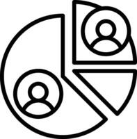 Data management analysis icon demographic market studies, audience segmentation, or resource vector