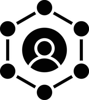 Icon of a network connectivity system centered on a key entity vector