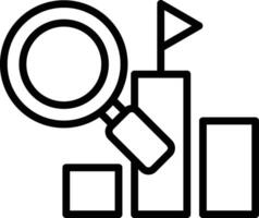 Analysis and target achievement icons are shown on a graphic chart that increases in financial, profit, or industrial business scale vector