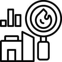 Icon for in analysis of a property or asset, often with an emphasis on performance data, valuation, and related energy vector