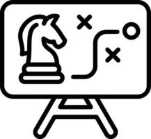 The line art chess knight pawn icon universally symbolizes strategy, maneuvering and tactical thinking. vector