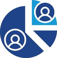 Data management analysis icon demographic market studies, audience segmentation, or resource allocation centered on individual vector