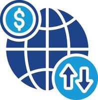 The global financial transaction or movement concept icon indicates international transfer features, currency rates, or trade data vector