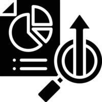 Single icon related to data analysis, market research, evaluation based on findings with the main goal of achieving growth vector