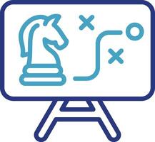The blue chess knight pawn icon universally symbolizes strategy, maneuvering and tactical thinking. vector