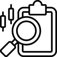 icon representing an in-depth review and analysis of information contained in a report vector
