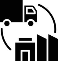 Icon of supply chain logistics of shipping or distribution symbolizes a facility such as a factory or warehouse. vector