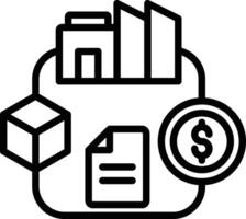 Single icon of project financing or cash flow and circular or cyclical design documents emphasize vector