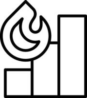 bar chart elements with a flame or gas drop symbol, often used to represent energy, growth, or efficiency vector