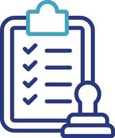 Icon for verification services or licensing agencies that focus on task management, quality management system management vector