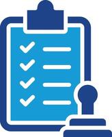 Icon for verification services or licensing agencies that focus on task management, quality management system project management vector