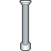 Pixel Art of Ancient Roman or Greek Column, Classic Architecture Pillar Icon in Retro Style png