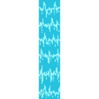 Pixel art waterfall with splash. vertical stream with foam in retro 8-bit style png