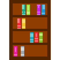 Wooden Bookshelf with Colorful Books. bookshelf in library png