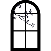 Window with Tree Branch Silhouette. Branch and Window Shadows png