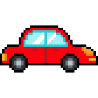 Pixel Art Red Car. Red car cartoon. Retro Style Vehicle for Game Design or 8-Bit Graphics png