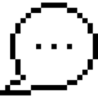Pixel art bubble chat with 3 dots. Empty speech bubble 8-bit style png