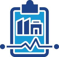 Reporting icon with representation of building industry and performance data, making them ideal for representing operational or business vector