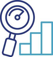 The work analysis icon combines two common elements related to data analysis, research, and growth or performance. vector