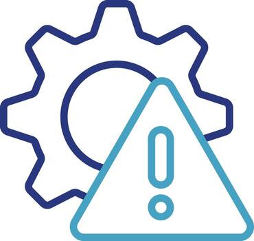 soltero icono relacionado a un sistema, proceso, o máquina relacionar a el función o operación de un sistema, o un dispositivo es no trabajando correctamente vector