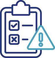 Single icon related to security risk assessment problem identification, and warning against potential decisions that should not be taken vector
