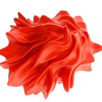 A red object with a white background photo