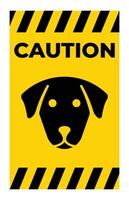 Caution Sign Featuring Dog Symbol on Yellow Background for Safety Alerts vector