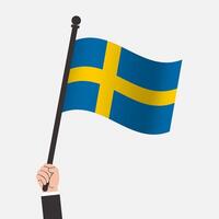 Swedish flag with blue and yellow colors vector