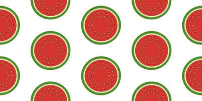 Whole Watermelon Slices. Whole Round Watermelon Slices Seamless Pattern. vector