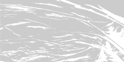Distressed Plastic Wrap Texture with Abstract Damaged Surface Effect in Gray Scale. Grunge Overlay. Corrupted Film Look for Design and Print. vector