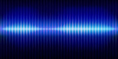Audio Waveform On Dark Background. Abstract Vertical Sound Wave Audio Signal Spectrum. Template For Poster And Banner Design. vector