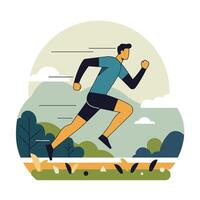 Dynamic Athlete Running Figure vector