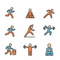 Collection of Exercise Stick Figures vector