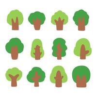Collection illustrator of trees. tree set isolated on white background vector