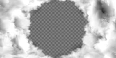 Cloudy background with transparent center vector