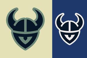 Two different logos for viking helmets vector