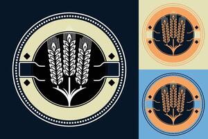 Four different types of wheat in different colors vector