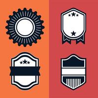 Set of badges and ribbons illustration vector